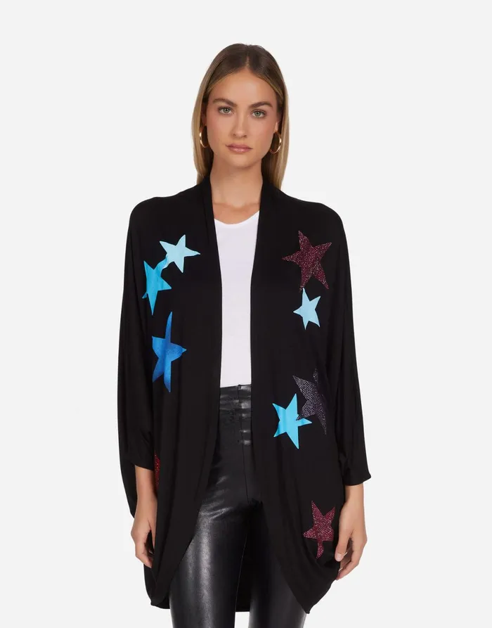 Isla Color Crystal Multi Stars Black Women039s Lauren Moshi Sweaters and Knits