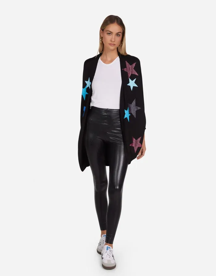 Isla Color Crystal Multi Stars Black Women039s Lauren Moshi Sweaters and Knits