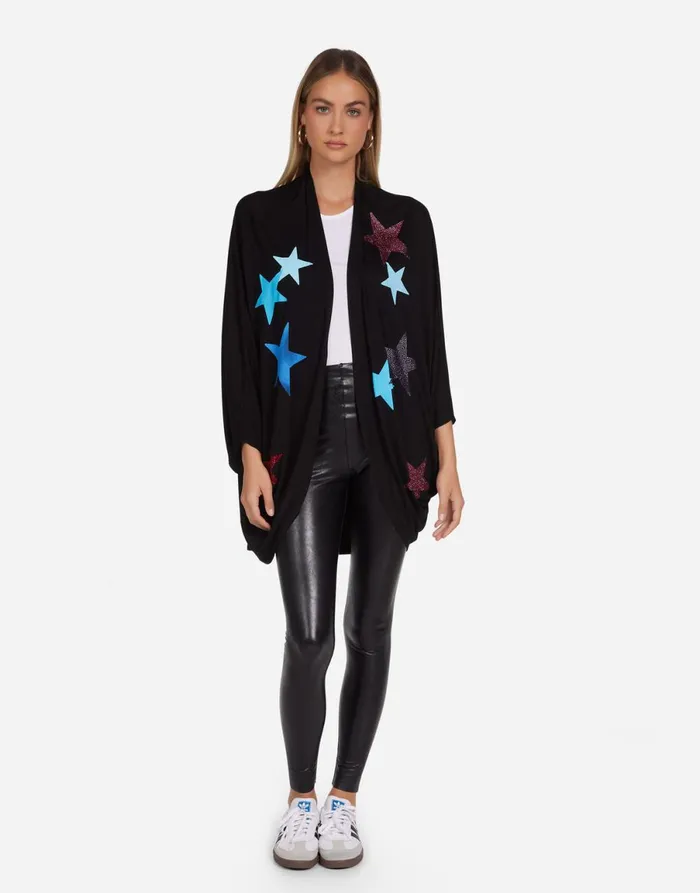 Isla Color Crystal Multi Stars Black Women039s Lauren Moshi Sweaters and Knits
