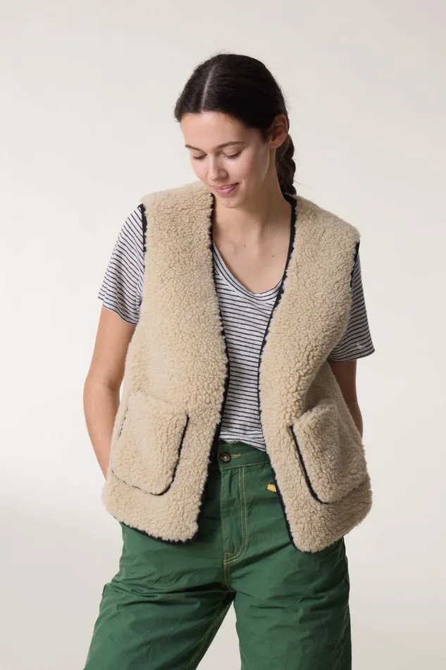 Jackets and Coats Women Leon and Harper Gilet Veli Mix Off White