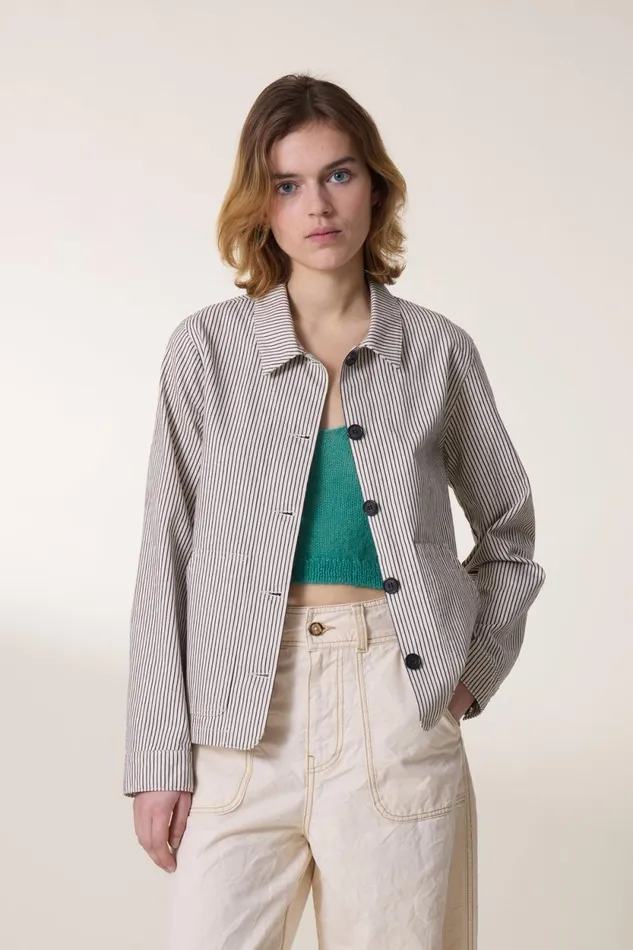 Jackets and Coats Women Leon and Harper Jacket Verdil Strp Scrum