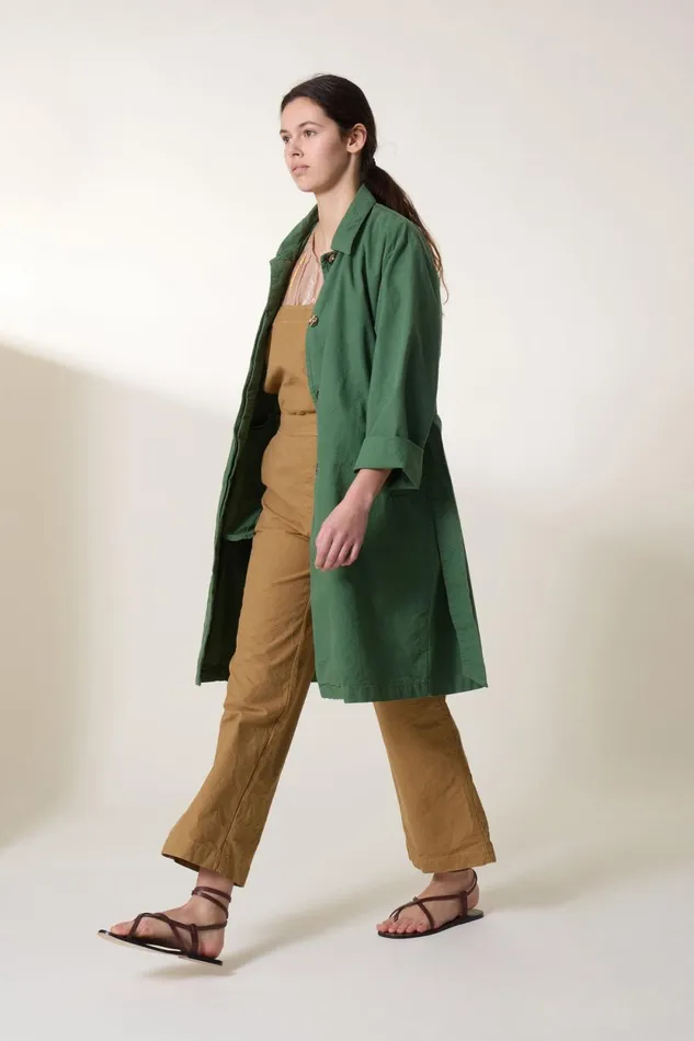 Jackets and Coats Women Leon and Harper Trench Avumia Plain Grass