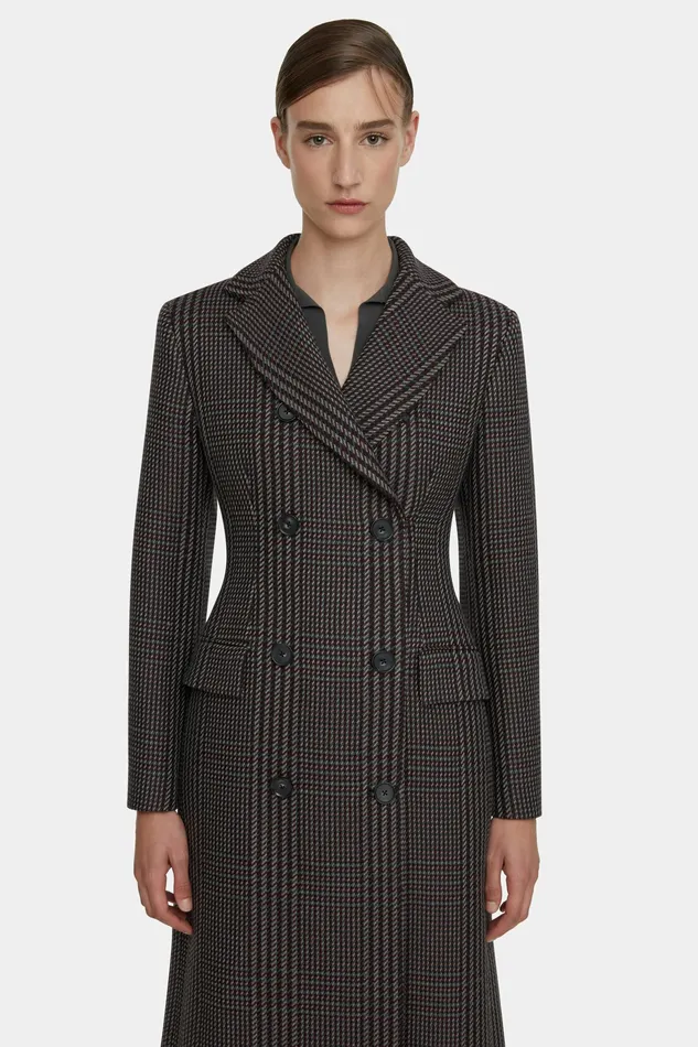 Jackets And Coats Women Emilia Wickstead Sukio Coat in Prince of Wales Check Merino Wool