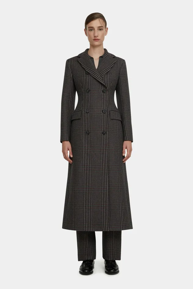 Jackets And Coats Women Emilia Wickstead Sukio Coat in Prince of Wales Check Merino Wool