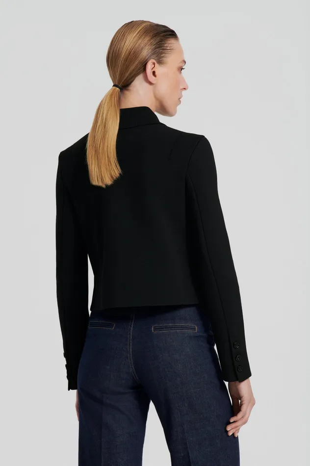 Jackets Scanlan Theodore Women CREPE KNIT BUTTON JACKET BLACK Jackets Scanlan Theodore Women CREPE KNIT BUTTON JACKET BLACK