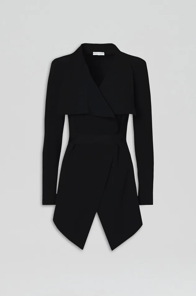 Jackets Scanlan Theodore Women CREPE KNIT DRAPE FRONT JACKET BLACK Jackets Scanlan Theodore Women CREPE KNIT DRAPE FRONT JACKET BLACK