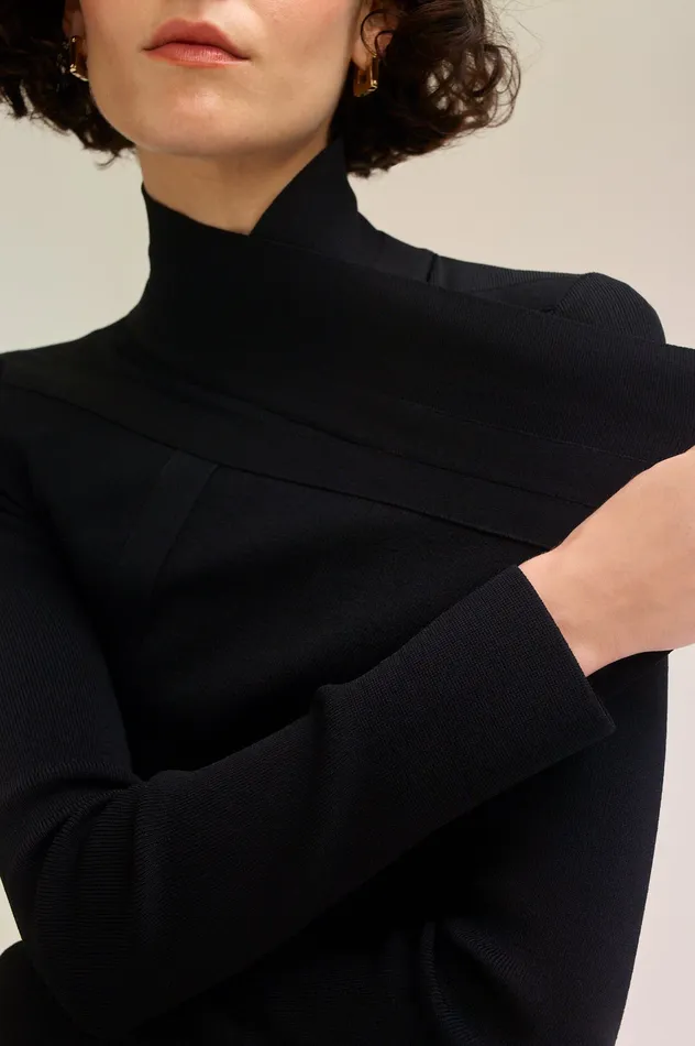 Jackets Scanlan Theodore Women CREPE KNIT DRAPE FRONT JACKET BLACK Jackets Scanlan Theodore Women CREPE KNIT DRAPE FRONT JACKET BLACK