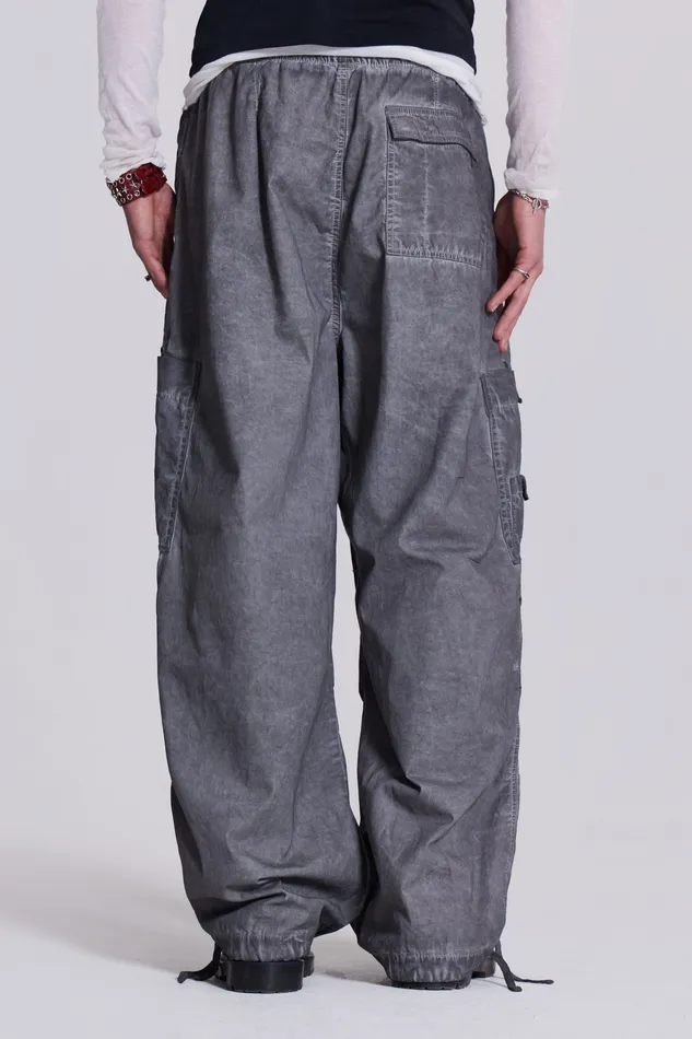 Jaded London Bestsellers Men Shop Black Oil Wash Parachute Pants