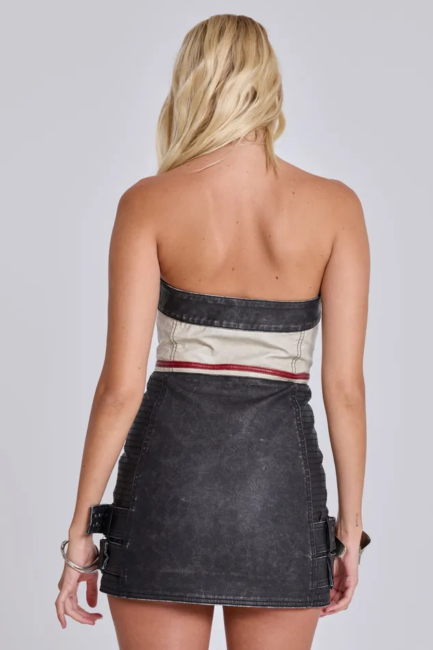 Jaded London Xiva Motocross Faux Leather Dress Women Dresses
