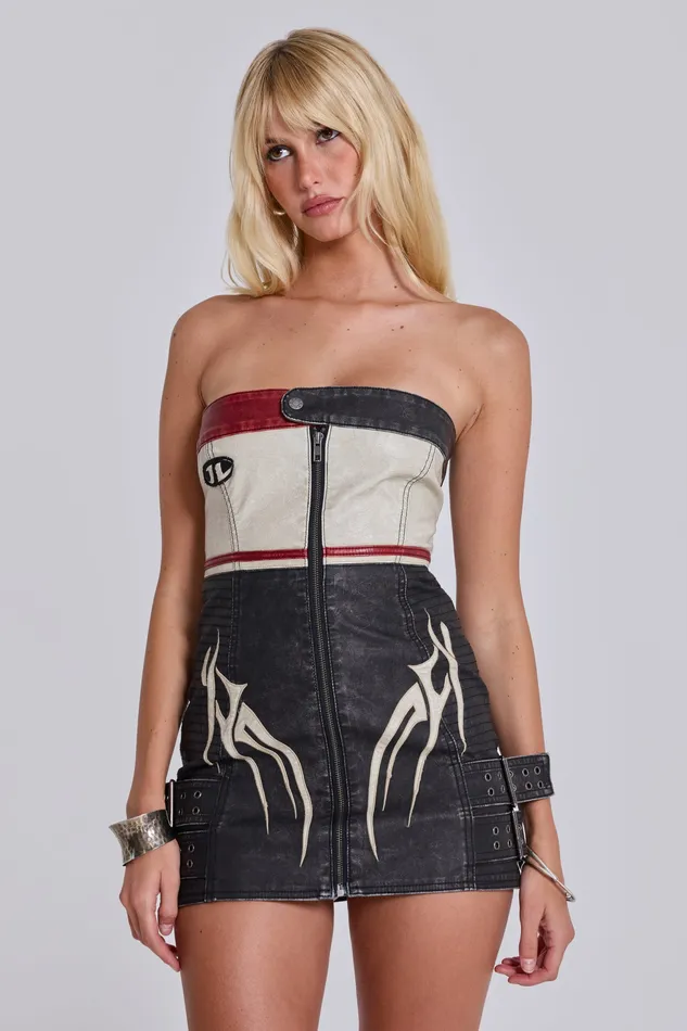 Jaded London Xiva Motocross Faux Leather Dress Women Dresses
