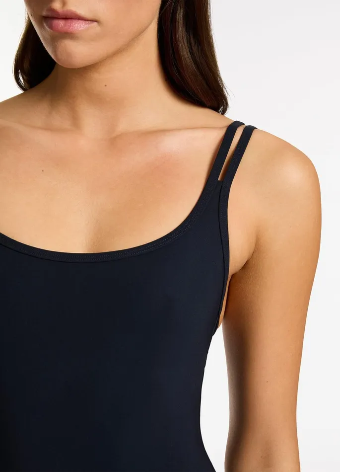 Jetset Double Strap One Piece Black Women JETS Australia Tank One Piece