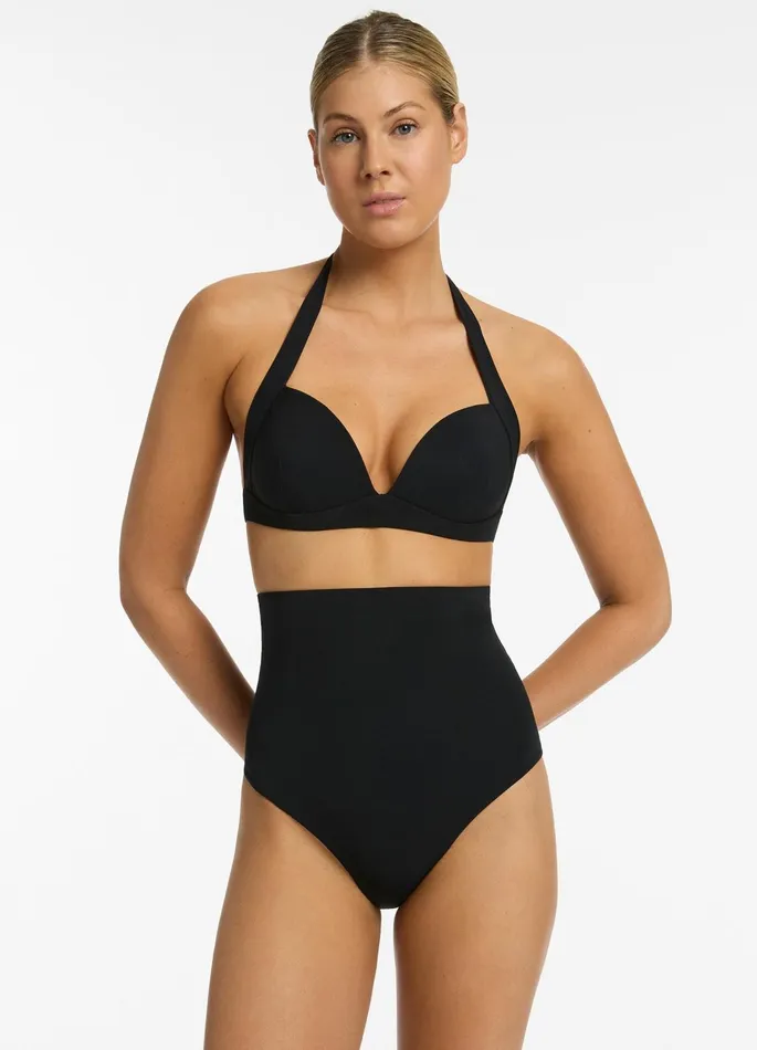 Jetset Moulded Halter Bikini Top Black Women JETS Australia Halter Bikini Tops