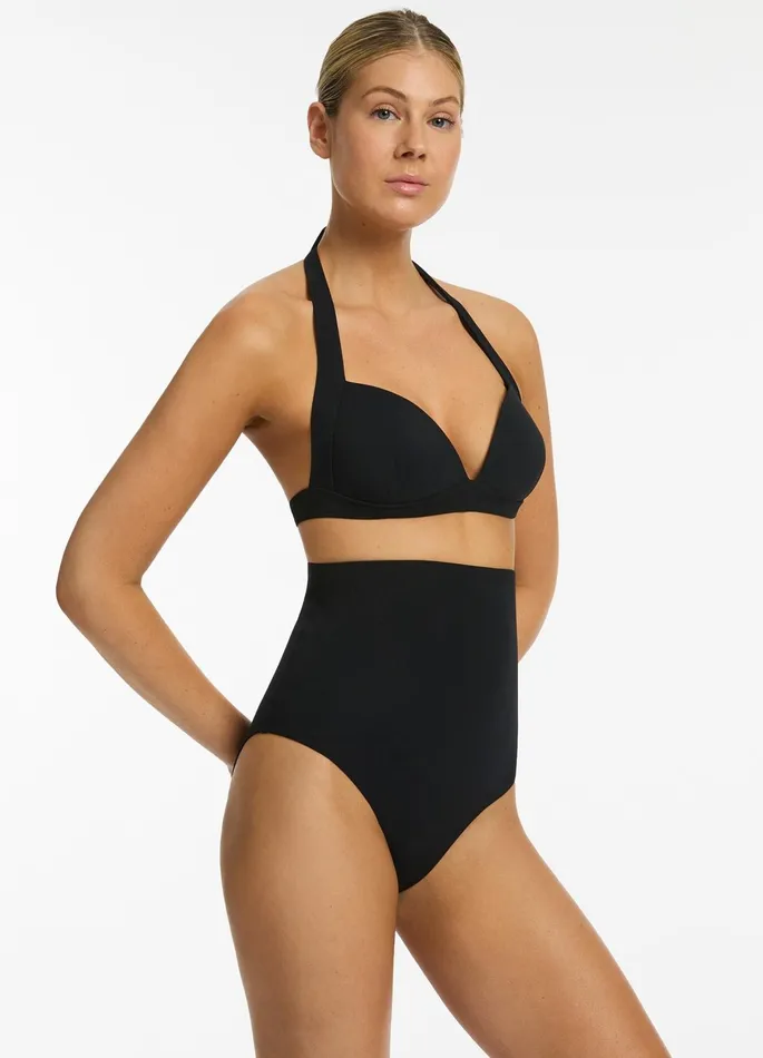 Jetset Moulded Halter Bikini Top Black Women JETS Australia Halter Bikini Tops