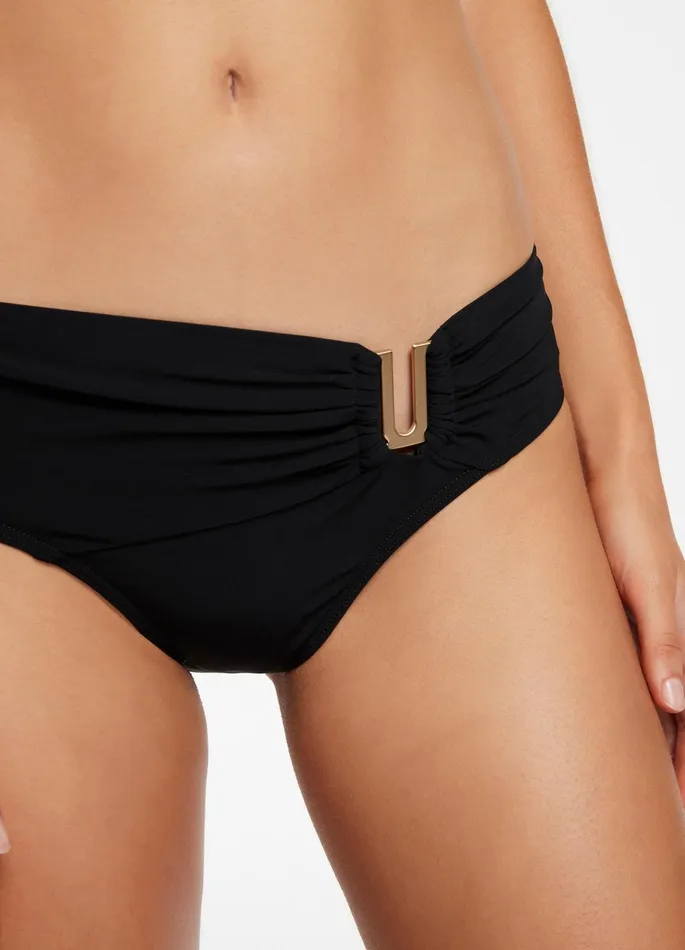 Jetset U Trim Mid Pant Black Women JETS Australia Mid Rise Bikini Bottoms