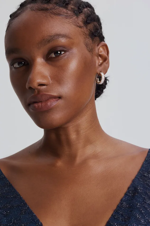 Jewelry BAGUETTE HOOP EARRINGS LIGHTGOLDCRYSTAL 8211 Scanlan Theodore Women