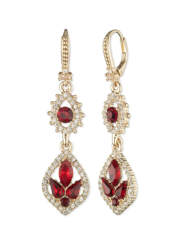 Jewelry Marchesa Earrings Poised Midi Drop Earring Red