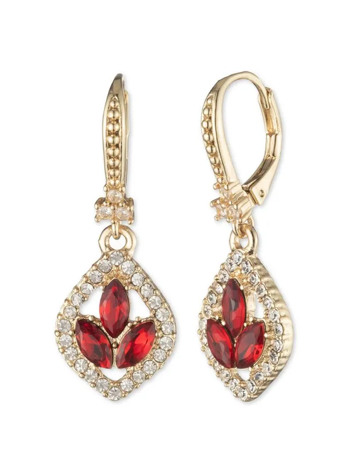Jewelry Marchesa Earrings Poised Mini Drop Earring Red