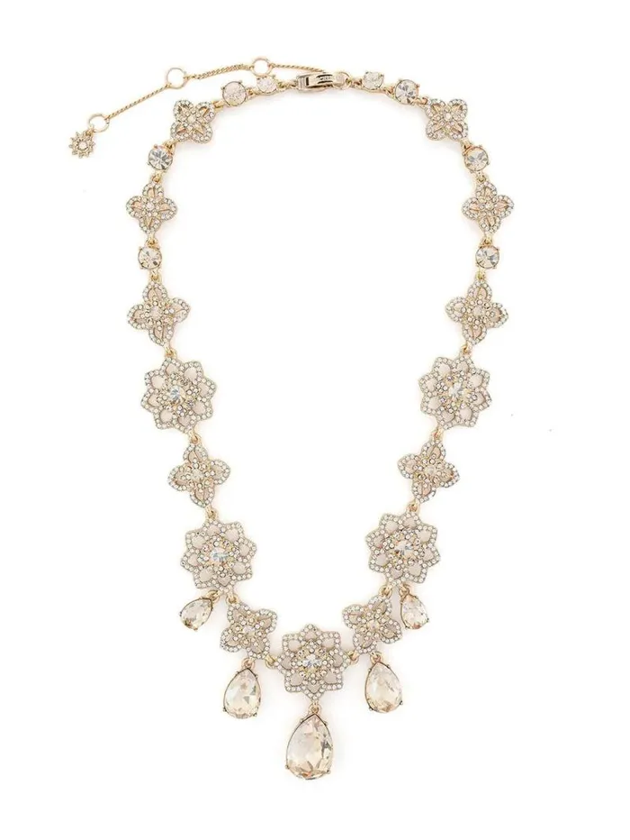 Jewelry Marchesa Necklaces Lace Collar Necklace Gold