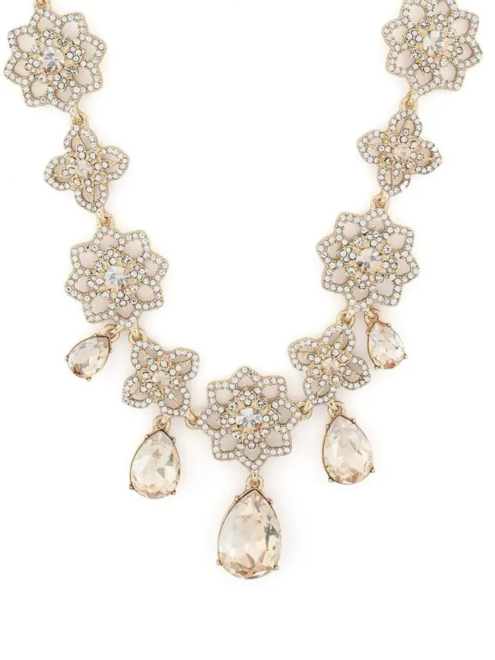 Jewelry Marchesa Necklaces Lace Collar Necklace Gold