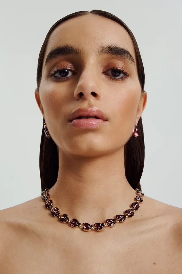 Jewelry Women CRYSTAL LEAF CHOKER MULBERRY Scanlan Theodore