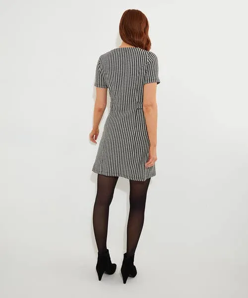 Joebrowns Dresses Apparel Lulu Dogstooth Stretch Jacquard Dress Black White