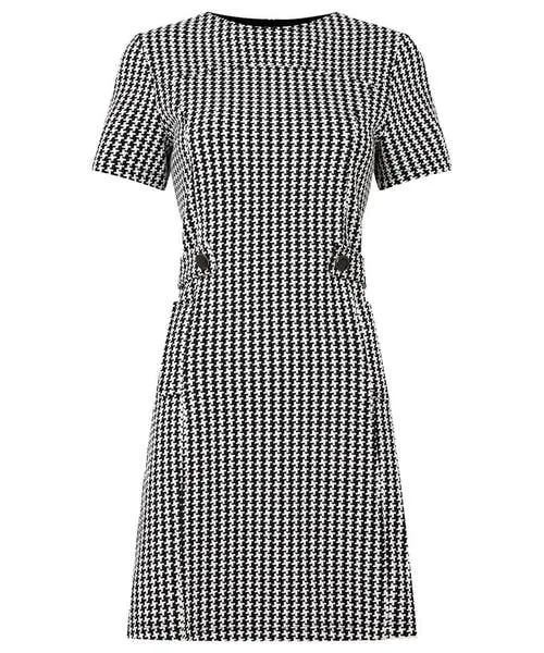 Joebrowns Dresses Apparel Lulu Dogstooth Stretch Jacquard Dress Black White