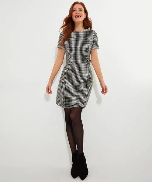 Joebrowns Dresses Apparel Lulu Dogstooth Stretch Jacquard Dress Black White