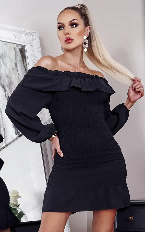 Jovi Black Shirred Off The Shoulder Bodycon Dress Women Missfiga Bodycon Dresses Jovi Black Shirred Off The Shoulder Bodycon Dress Women Missfiga Bodycon Dresses