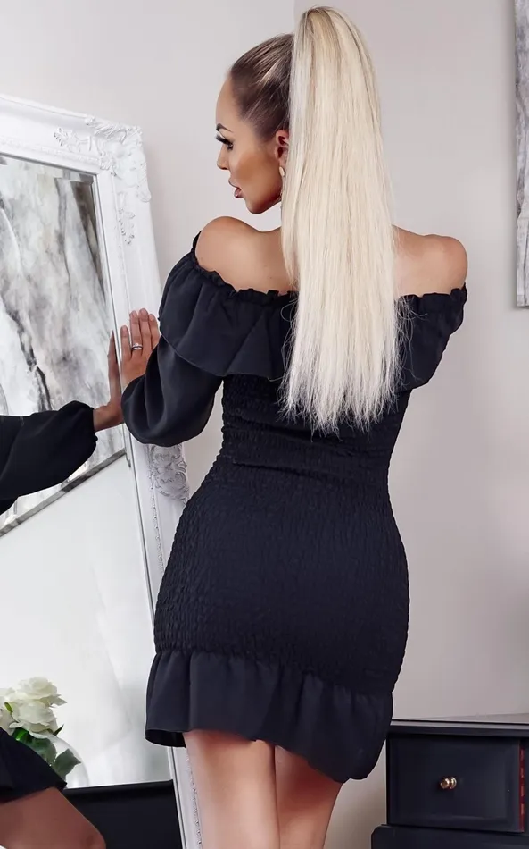 Jovi Black Shirred Off The Shoulder Bodycon Dress Women Missfiga Bodycon Dresses Jovi Black Shirred Off The Shoulder Bodycon Dress Women Missfiga Bodycon Dresses