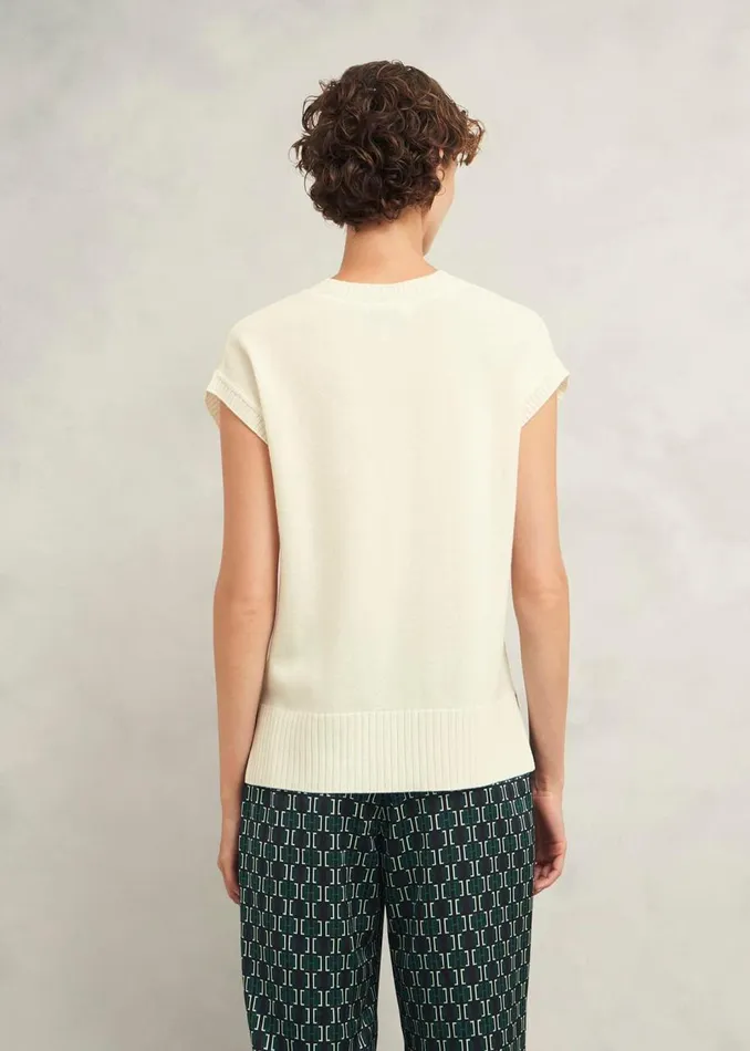 Jumpers and Cardigans Women HOBBS Brooksfirth Wool Cashmere Knitted Vest Warm Ivory