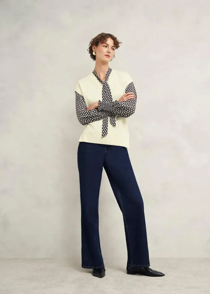 Jumpers and Cardigans Women HOBBS Brooksfirth Wool Cashmere Knitted Vest Warm Ivory