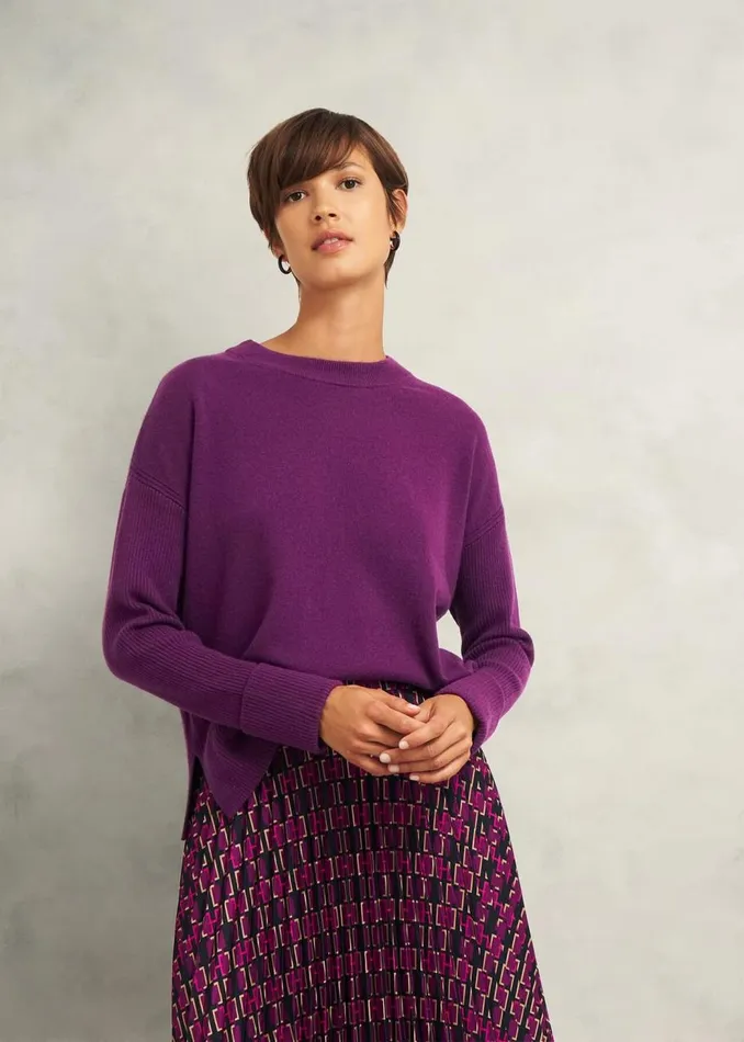 Jumpers and Cardigans Women HOBBS Darla Jumper With Cashmere Vibrant Purple