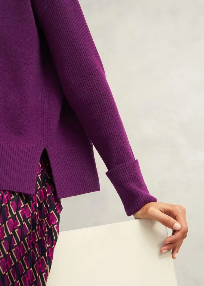 Jumpers and Cardigans Women HOBBS Darla Jumper With Cashmere Vibrant Purple