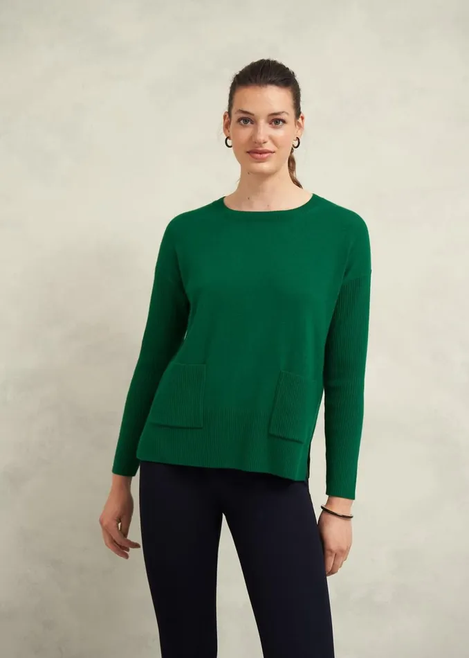 Jumpers and Cardigans Women HOBBS Devora Jumper With Cashmere Agate Green