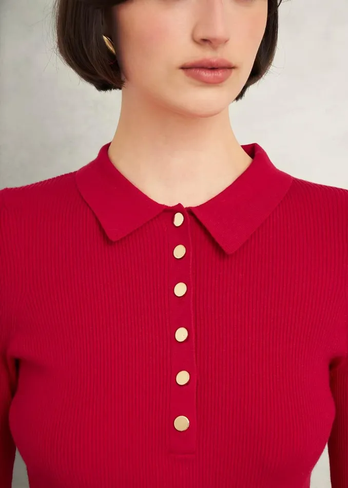 Jumpers and Cardigans Women HOBBS Fara Knitted Shirt Rowan Red