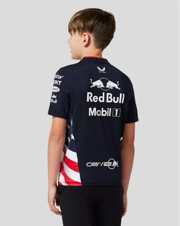 Junior Castore Junior Oracle Red Bull Racing Official Teamline America Race Team TShirt 8211 Night Sky