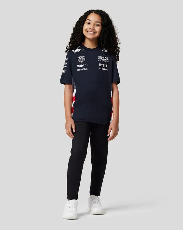 Junior Castore Junior Oracle Red Bull Racing Official Teamline America Race Team TShirt 8211 Night Sky