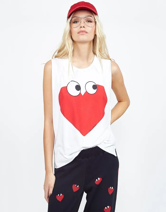 Kel Heartface White Women039s Lauren Moshi Tanks
