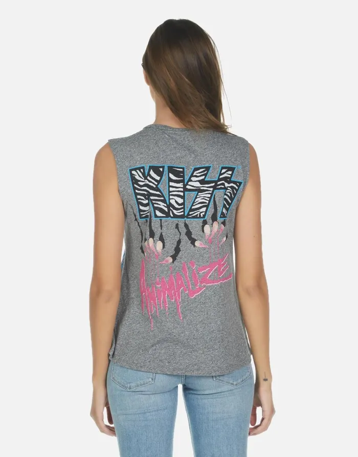 Kel KISS Animalize Heather Grey Women039s Lauren Moshi Tanks