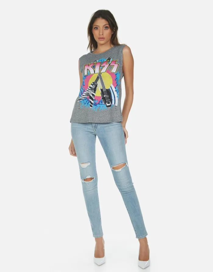 Kel KISS Animalize Heather Grey Women039s Lauren Moshi Tanks