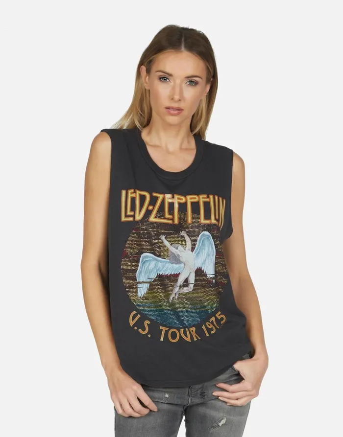Kel Led Zeppelin Onyx Women039s Lauren Moshi Tanks