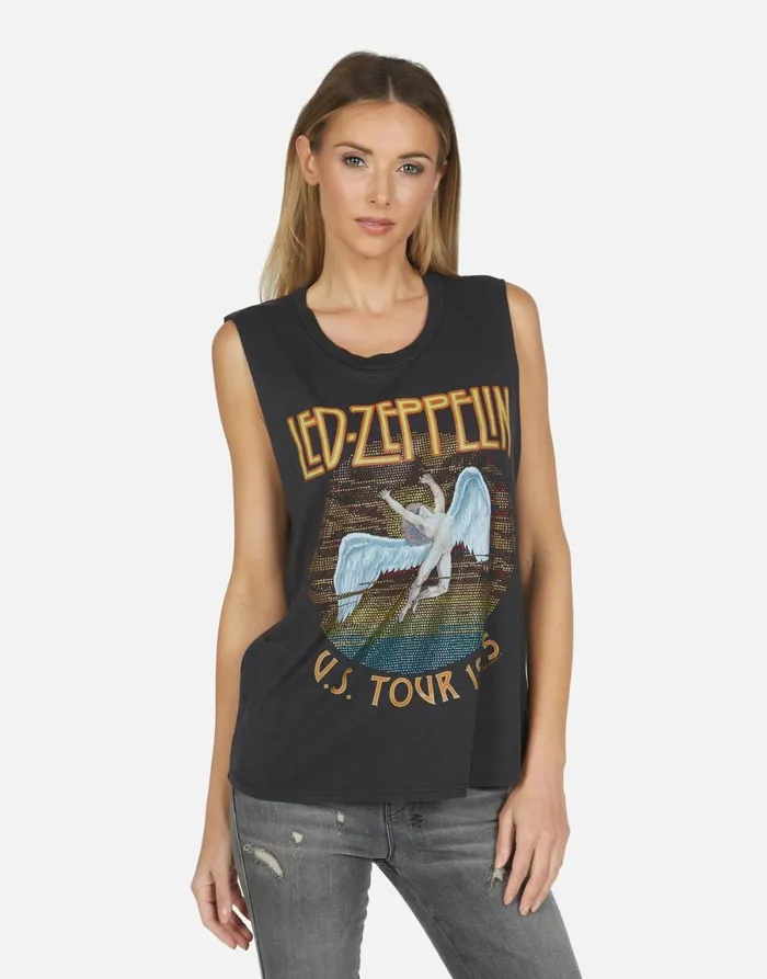 Kel Led Zeppelin Onyx Women039s Lauren Moshi Tanks