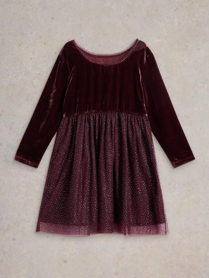 Kids Arabella Dress Dk Plum White Stuff Dresses and Skirts