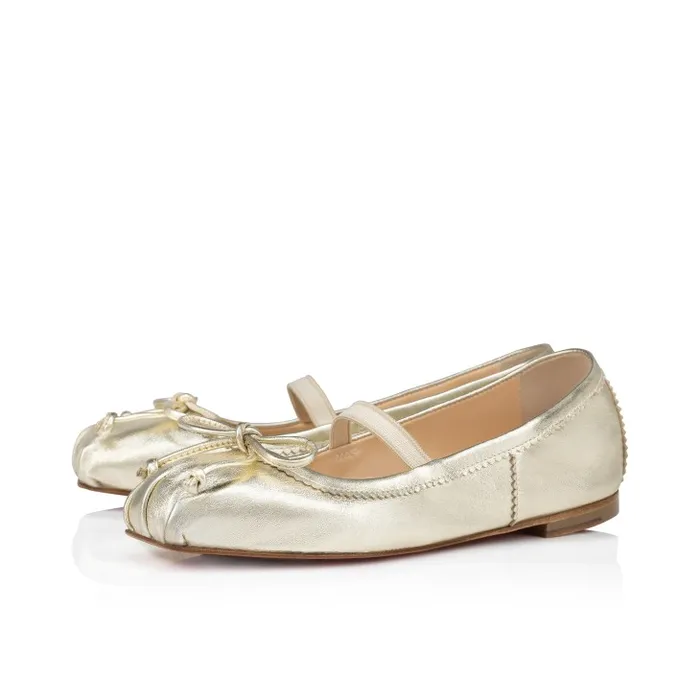 Kids Baballet Ballerinas 8211 Iridescent Nappa Leather 8211 Platine Baby Christian Louboutin Ballerinas