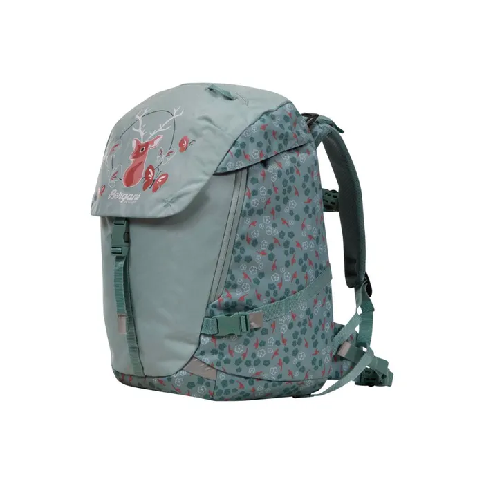 Kids Bergans Of Norway School Backpacks Aksla 24 Lid Misty Forest Flowers