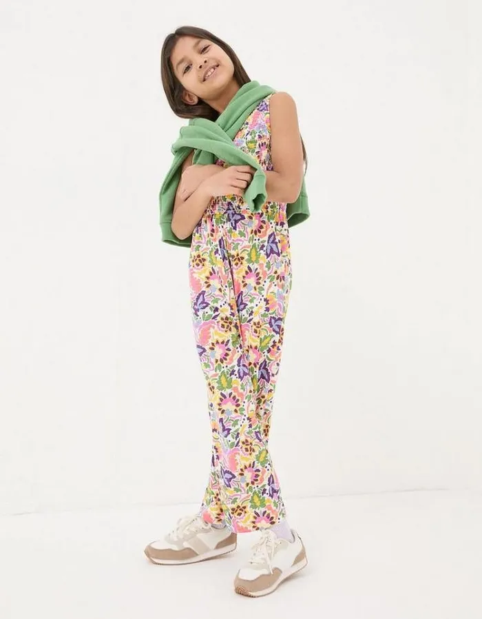Kids FatFace Jumpsuits and Playsuits Art Floral Printed Jumpsuit Multi