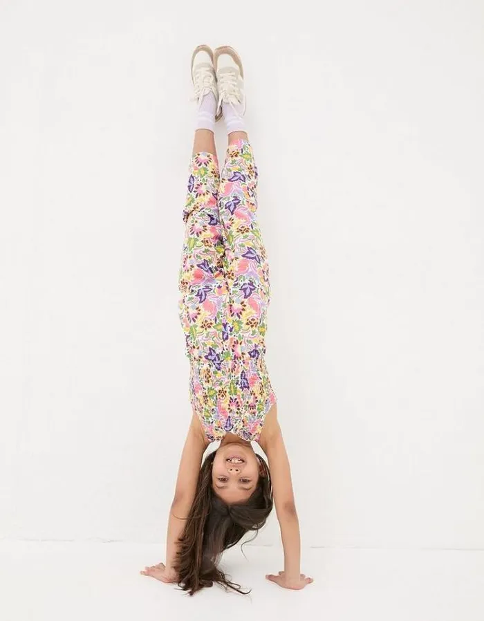 Kids FatFace Jumpsuits and Playsuits Art Floral Printed Jumpsuit Multi