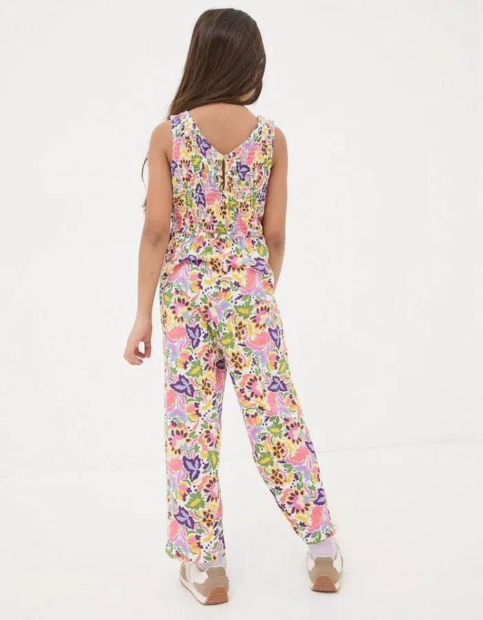 Kids FatFace Jumpsuits and Playsuits Art Floral Printed Jumpsuit Multi