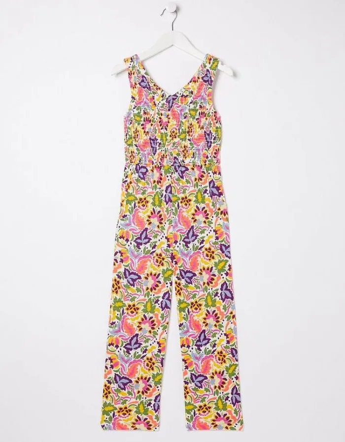 Kids FatFace Jumpsuits and Playsuits Art Floral Printed Jumpsuit Multi