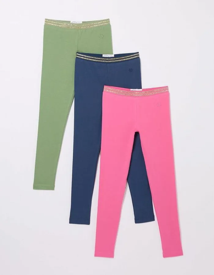 Kids FatFace Multipacks 3 Pack Leggings Navy